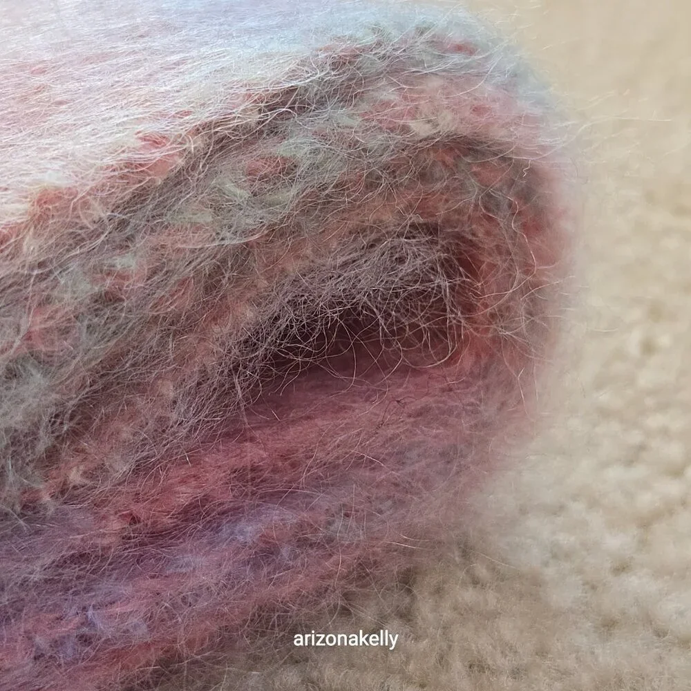 NWOT Mohair Scarf Pastel Plaid Pink Lavender St. Albans Australia